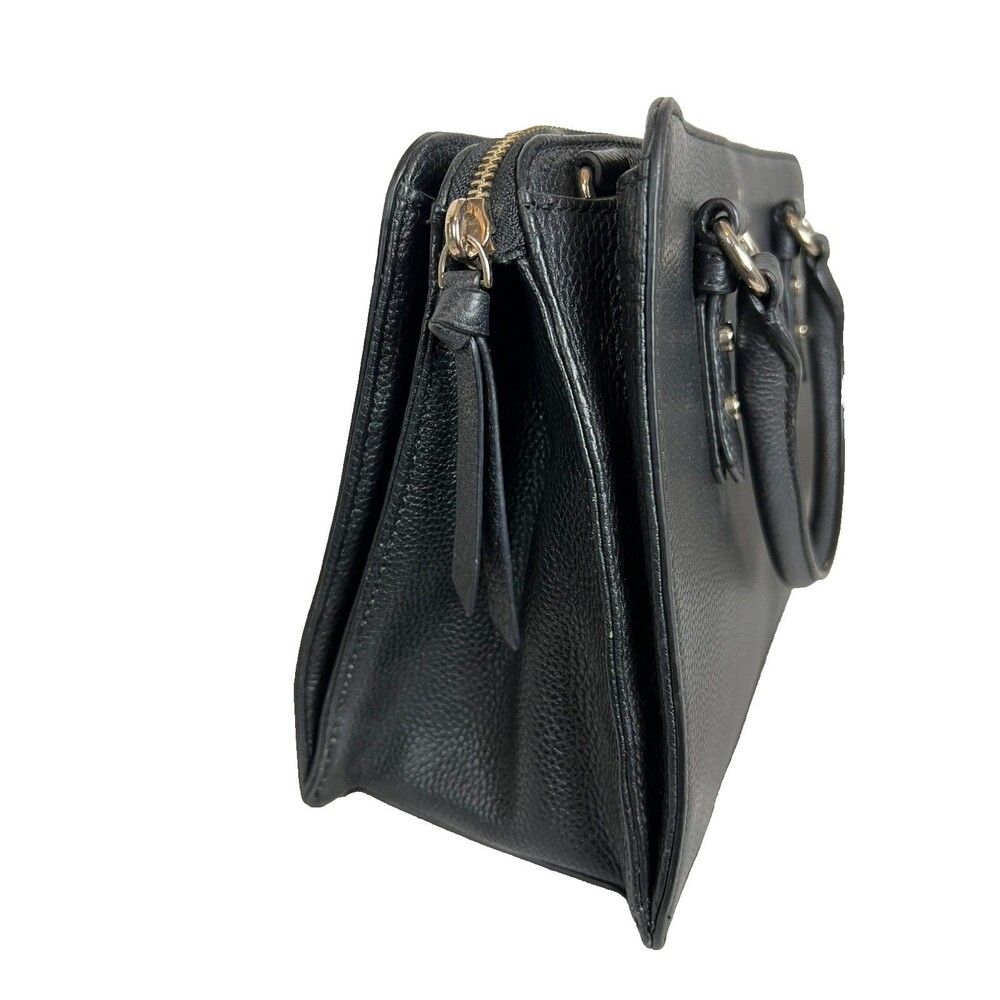 Kate Spade Black Pebble Leather Structured Satchel Bag Purse Handbag - Picture 5 of 15